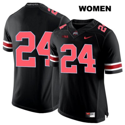 Women's NCAA Ohio State Buckeyes Shaun Wade #24 College Stitched No Name Authentic Nike Red Number Black Football Jersey YF20P07GH